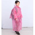 long jacket customized logo prints pink red transparent pvc children's raincoat poncho